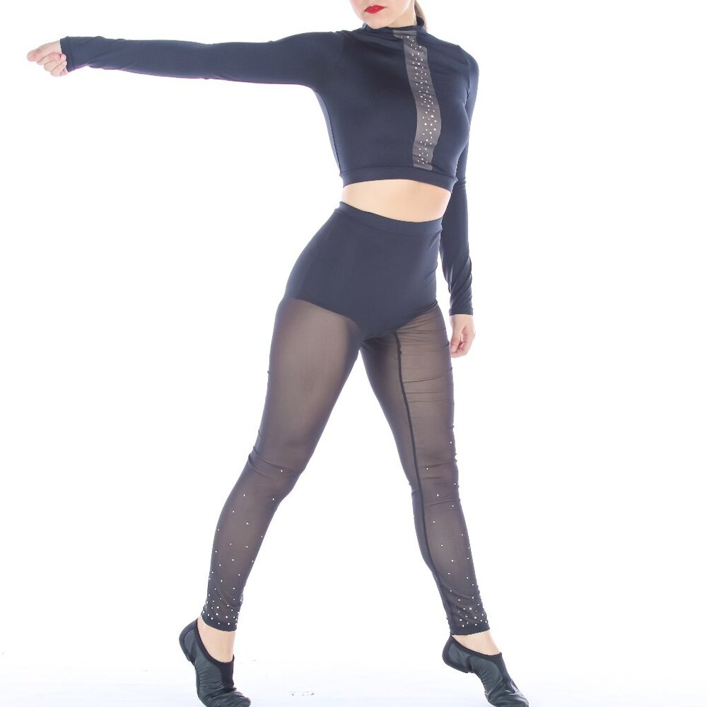 Weissman Jazz/Contemporary/Tap Dance Costume Black 2Pc Set
